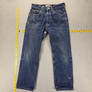 Levis 501 Jeans Womens Blue Straight Button Fly Fits 26x27